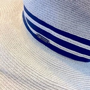 Grey & Navy Sun Hat, Stiff Adjustable Rim